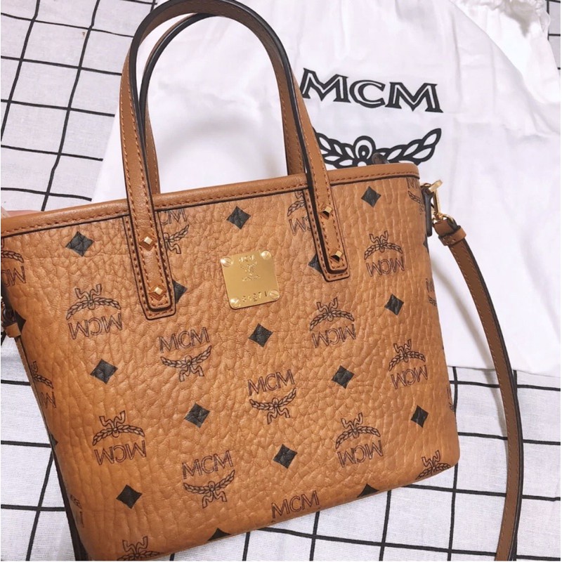 MCM replica mini tote bag with sling COD