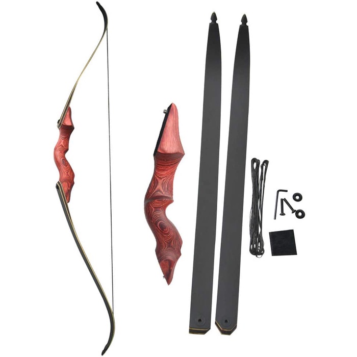 Archery 60" Black American Bow Takedown Recurve Bow Adult Right Hand