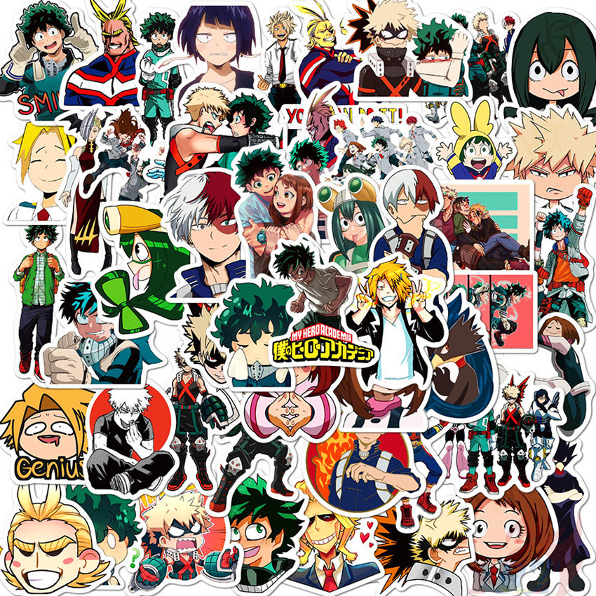 My Hero Academia Series 01 Stickers 50Pcs/Set DIY Fashion Waterproof ...
