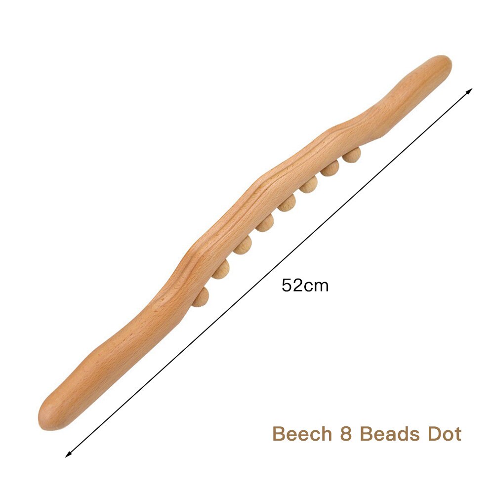 Natural Carbonized Wood Massage Stick Massage Roller for Back Body Therapy Scraping Guasha Tool