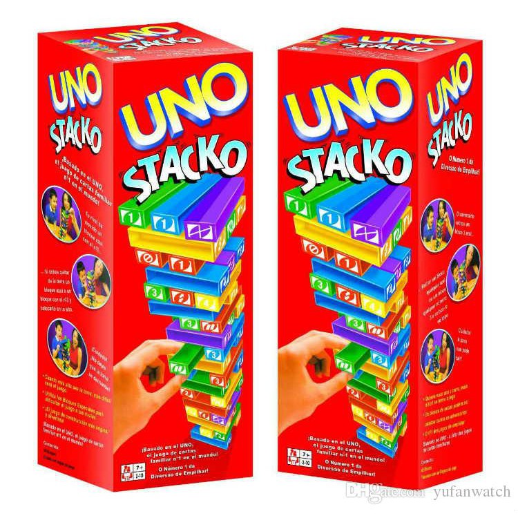 Uno Stacko Jenga Stacking Blocks Children's Educational Toys | Shopee ...