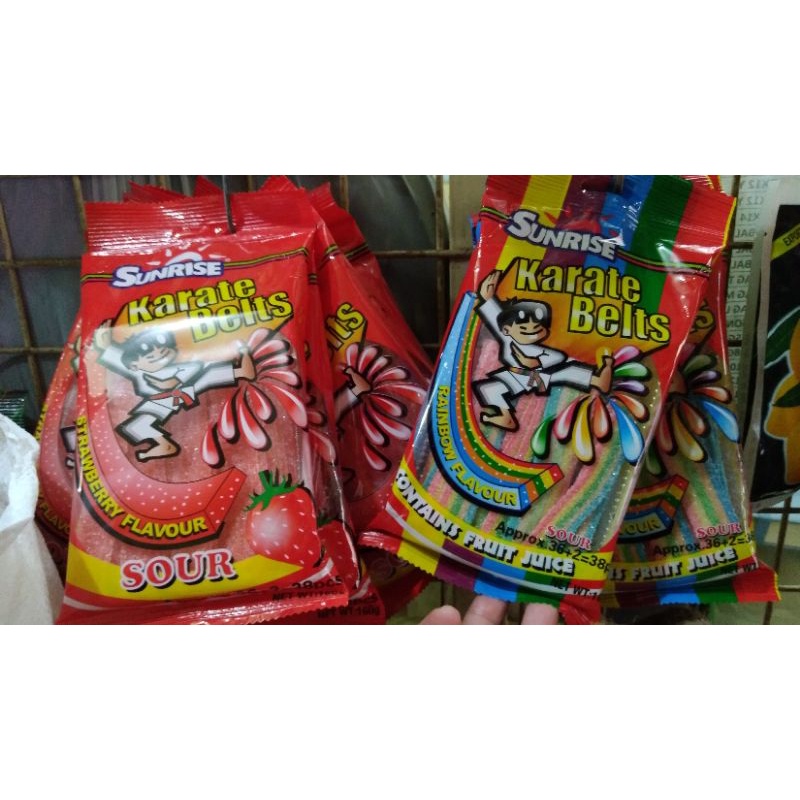 SUNRISE KARATE BELTS(strawberry & rainbow flavor) Shopee Philippines