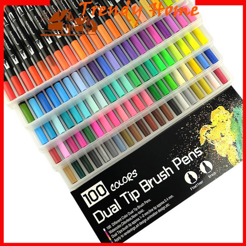 Dual Tip Markers Markers for Adult Coloring Pens 100 Watercolor Coloring  Mark