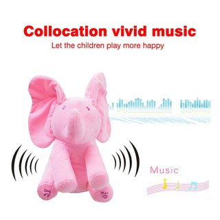 Talking elephant plush store toy with music