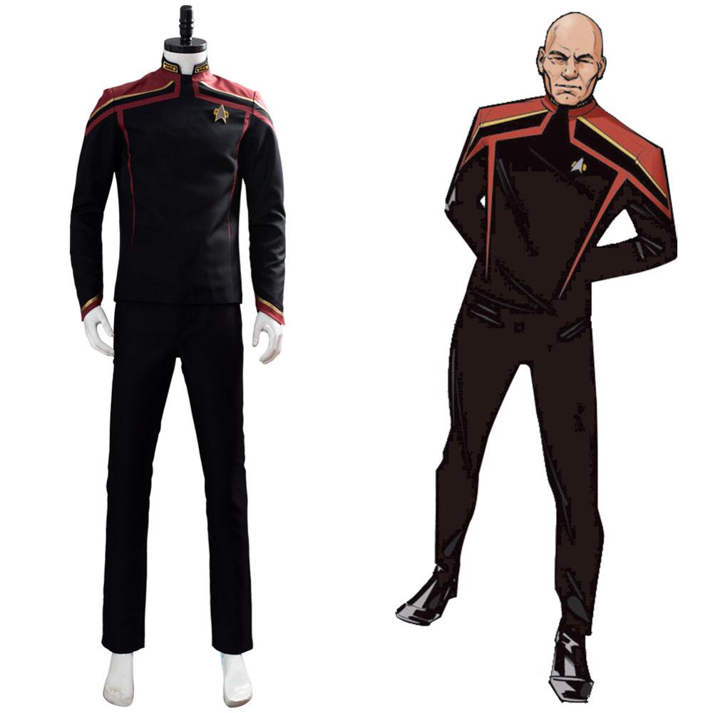 Star Cosplay Trek Jean-Luc Picard Costume Uniform Outfit Full Suit ...