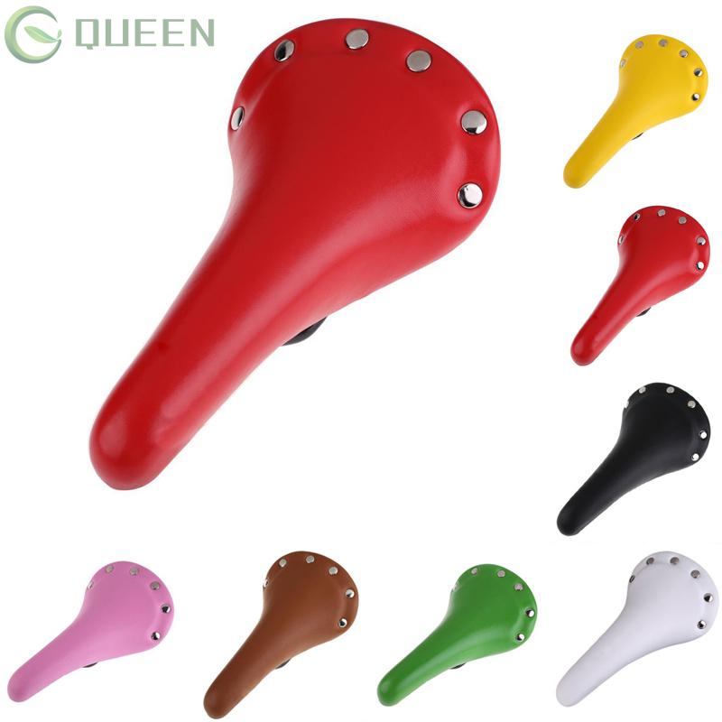 Nice 7Colors Riveted Bicycle Retro Pure Brown Sports Mountain Rivet Gear  Fixie Bike Track Saddle