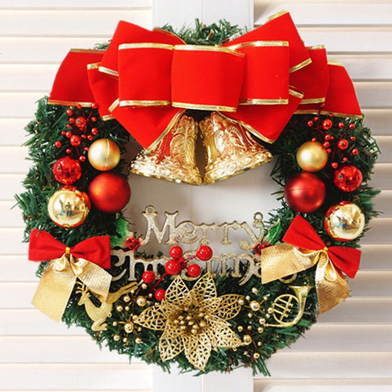 30CM Christmas Wreath Christmas Decoration Door Hanging Rattan ...