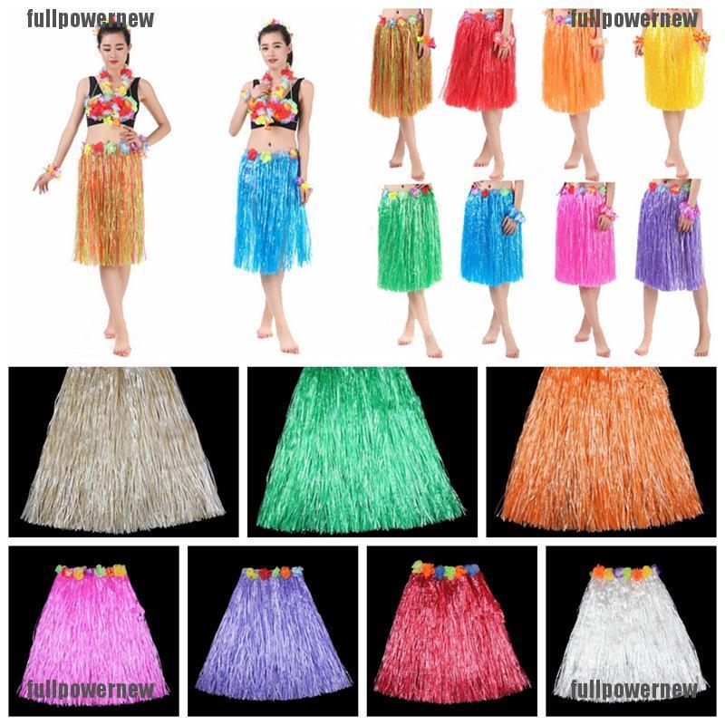 Hawaiian Dress Skirt Hula Grass Skirt With Flower | Shopee Philippines