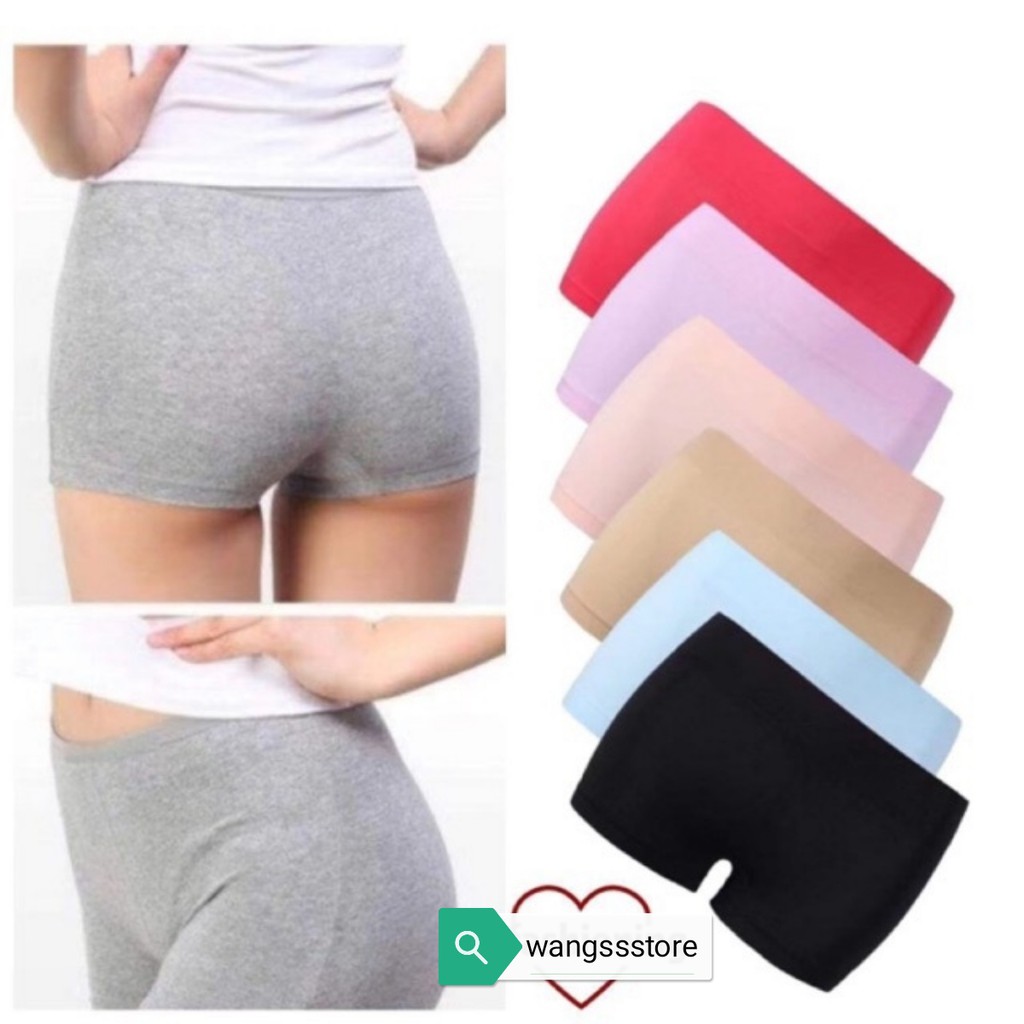 wangssstore 1pcs COD Cotton Plain Boyleg Panty Underwear ladies panties