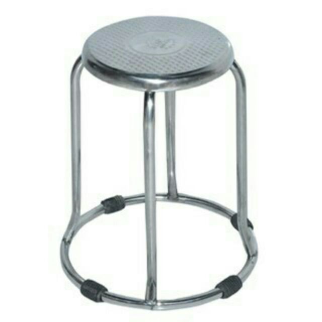 Stainless steel stool with round legs 50cm and 45cm high | Shopee ...