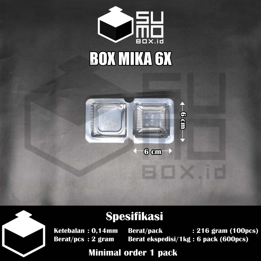 Plastic cake mica size 6x contains 100pcs / mica food box / mica sponge ...