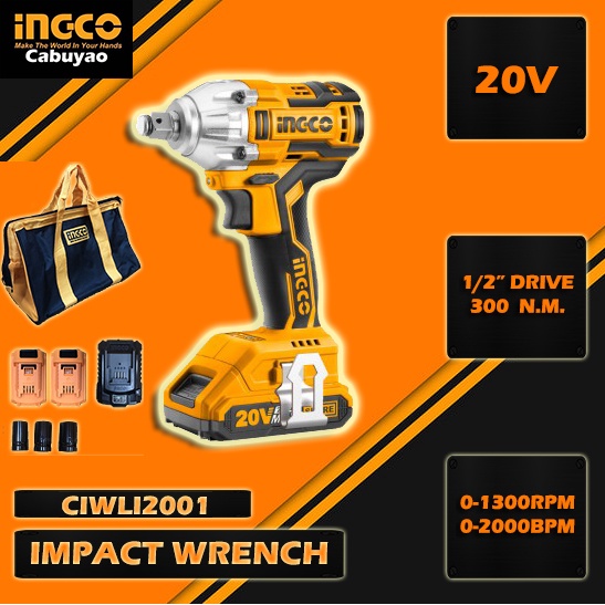 Ingco Cordless Impact Wrench 20v CIWLI2001 Shopee Philippines