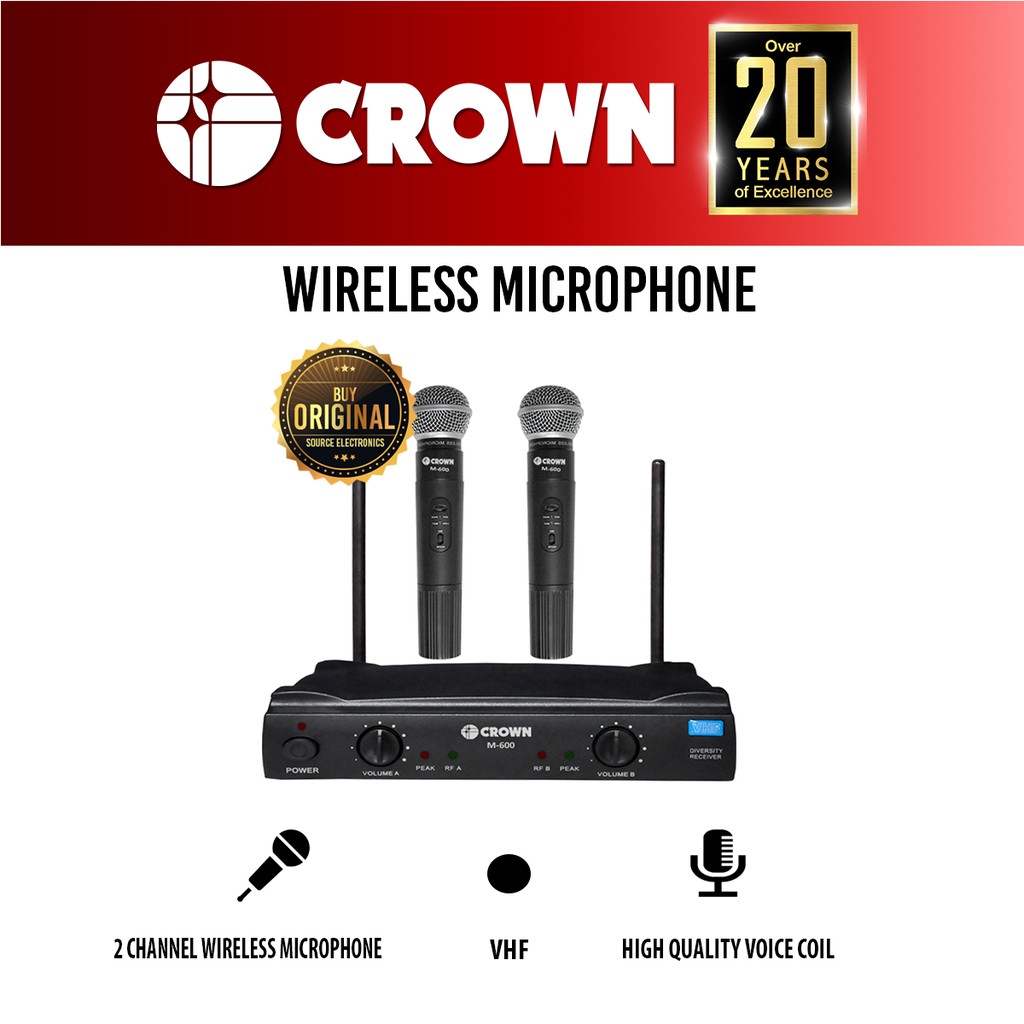 Crown M 600 Wireless Microphone System Shopee Philippines