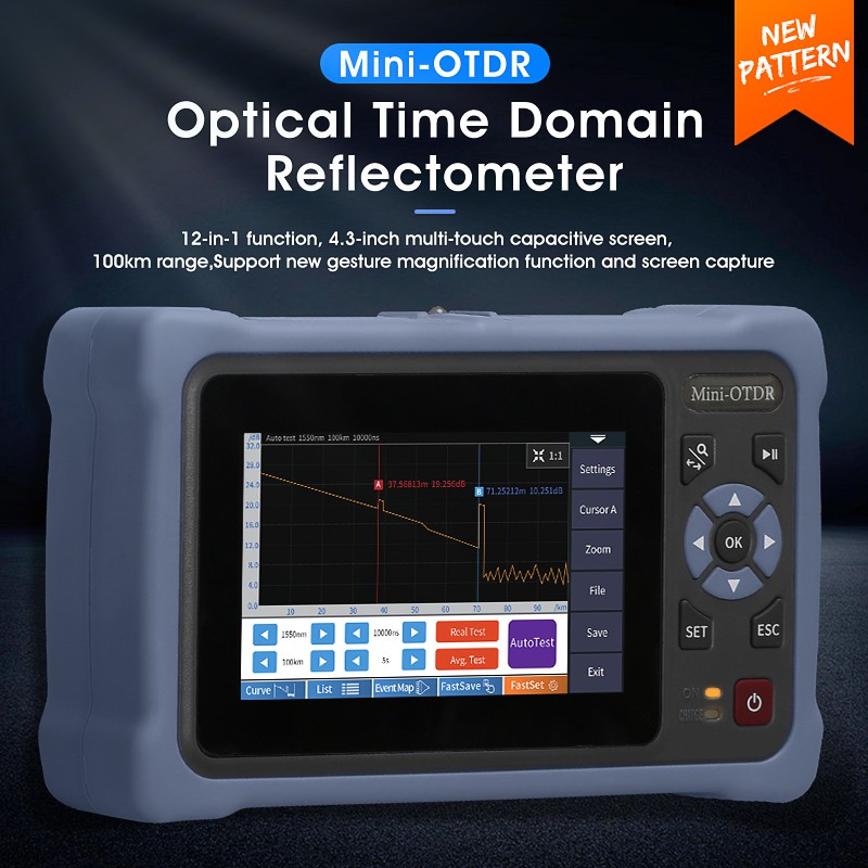 OTDR Optical Time Domain Reflectometer With Touch Screen,100km Optical ...