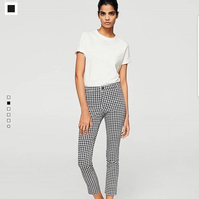 Mango on sale gingham trousers