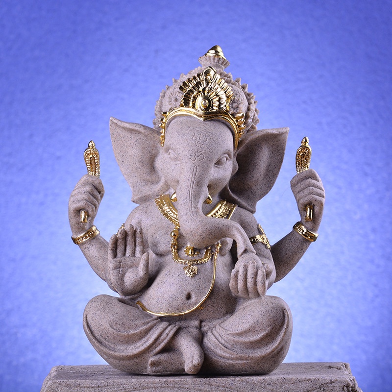 2021☒new 2020 Resin India Ganesha Elephant God Statue Religious Hindu 