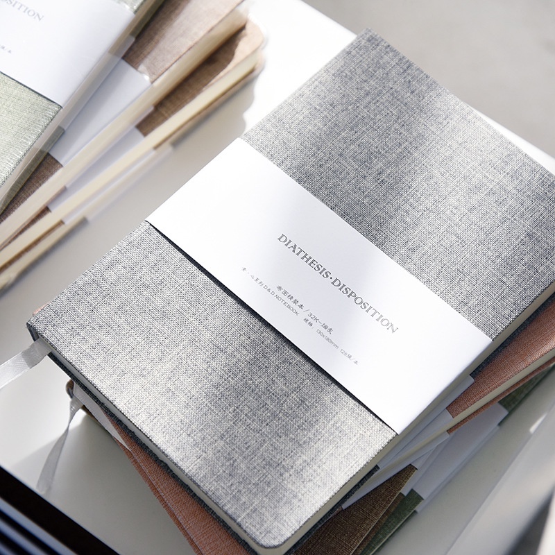 Minimalist Plain Fabric Textile cover Hardbound Journal Notebook Diary ...
