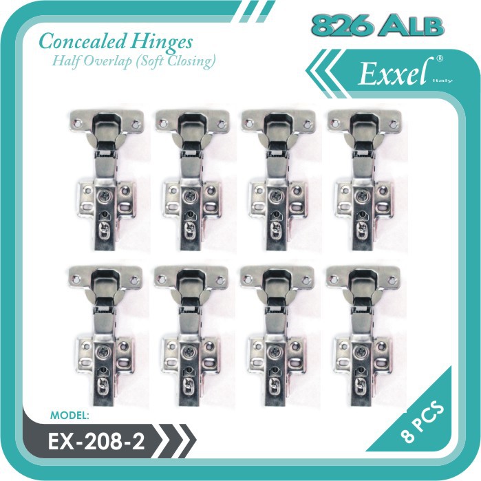 Concealed Hinges Soft Closing Half Over Lap EX2082 8pc Shopee