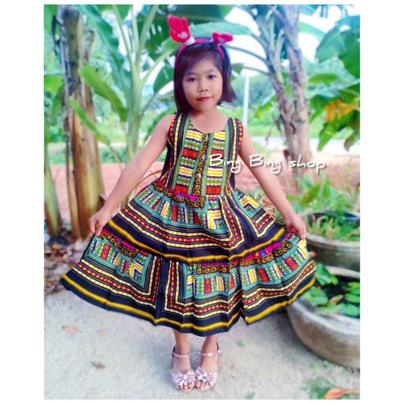 The bohemian style children's jango dress is very cute. | Shopee ...