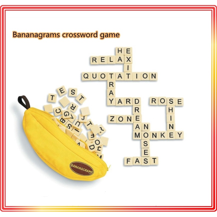 Bananagrams Crossword Game Alphabet Educational Game Family Fun Game Scrabble Game Shopee