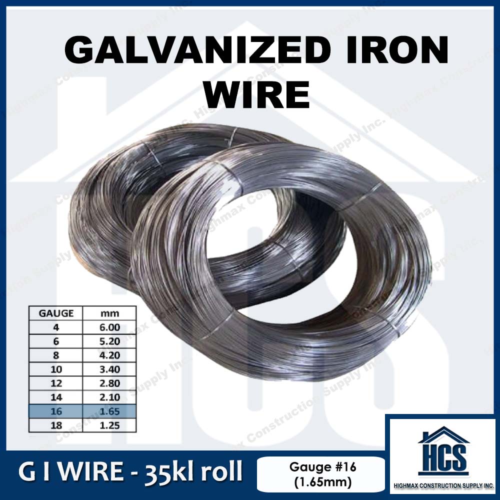 Galvanized Iron Wire GI Wire Gauge No. 16 (35kgs) Hot-Dipped Alambre Steel tie  wire