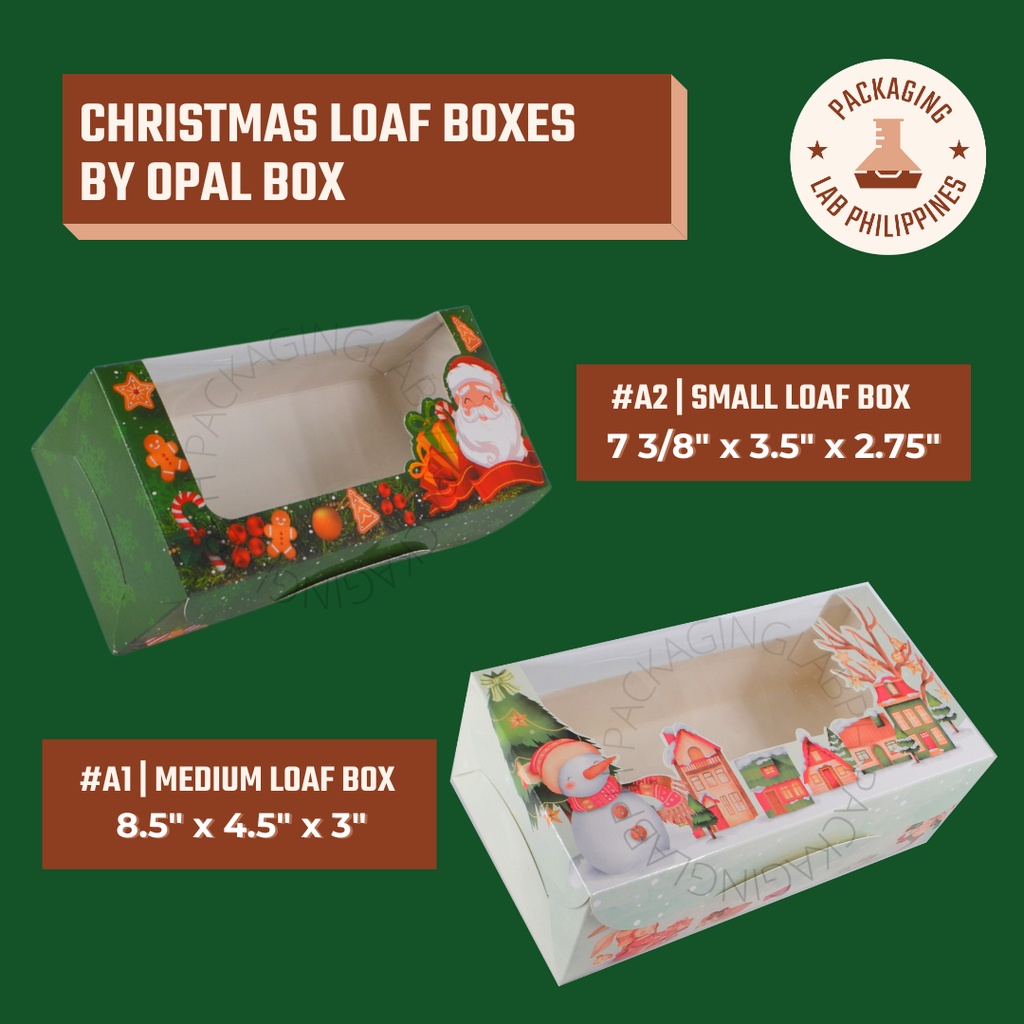 [20pcs] Christmas Design Loaf Box Pastry Box by Opal Box | Shopee ...