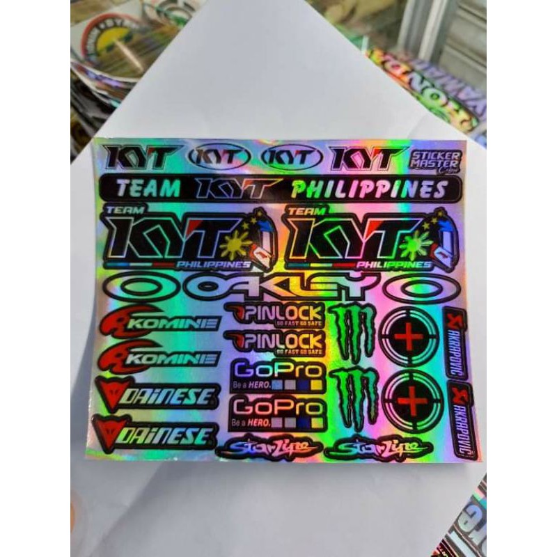 KYT helemet visor stickers (HOLOGRAPHIC) | Shopee Philippines