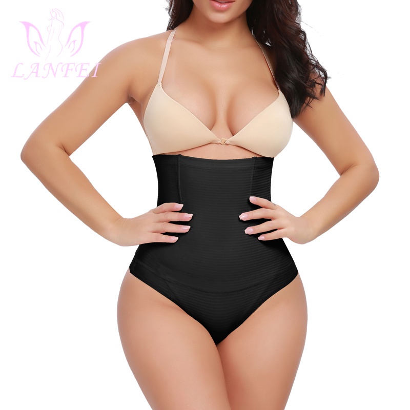 LANFEI Women High Waist Trainer Panties Tummy Control Thong Sexy