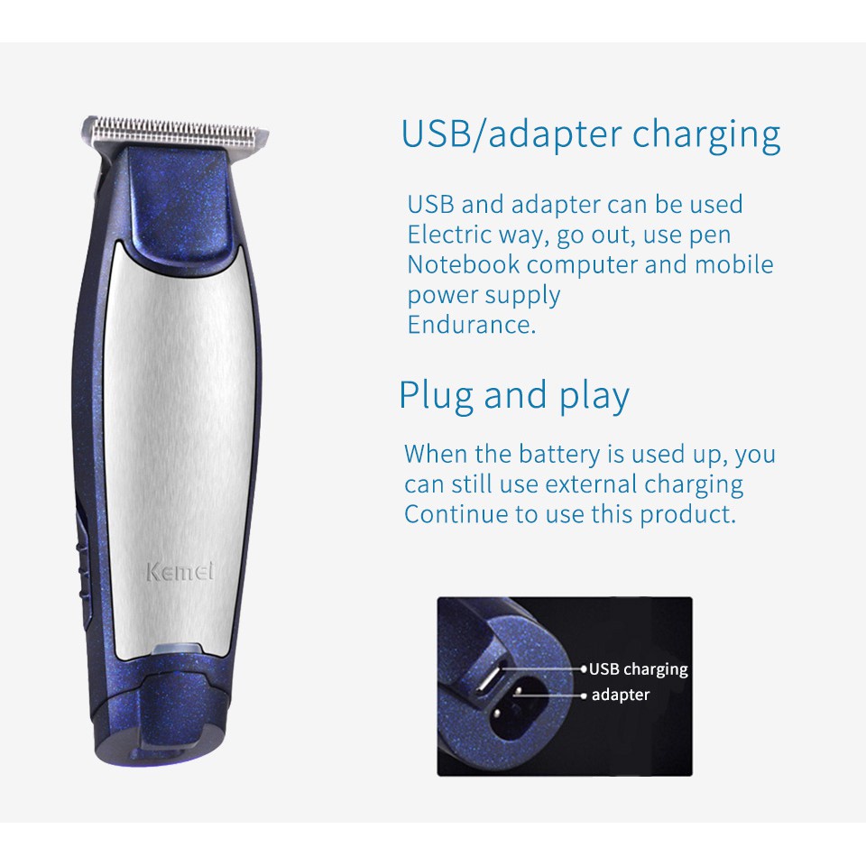 RechargeablHair Trimmers Haircut Machine with USB Cable KM5021 nbDd