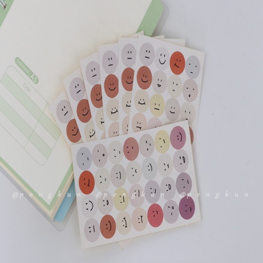 Dot stickers smiley face stickers small size emoji stickers Morandi ...