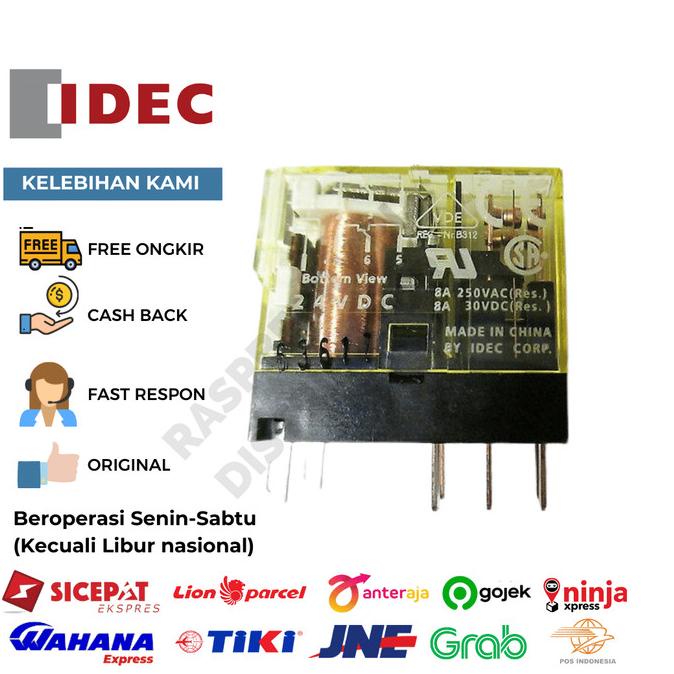 Idec Izumi Relay RJ2S-CL-D24 2NO 2NC 8A 250Vac Coil 24VDC | Shopee ...