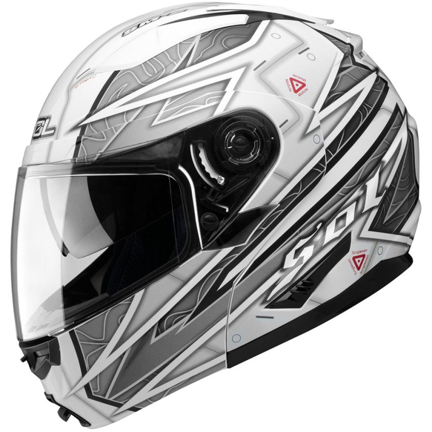 SOL Modular SM-2 HyperSpace Motorcycle Helmet (White/Silver) | Shopee ...