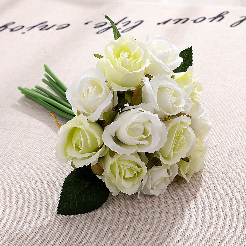 12pcs/lots Silk Artificial Rose Flower Wedding Artificial Flowers ...