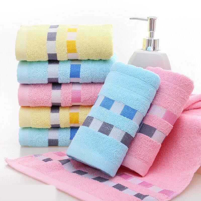 Checkered towel cotton towel bathroom absorbent drying cloth