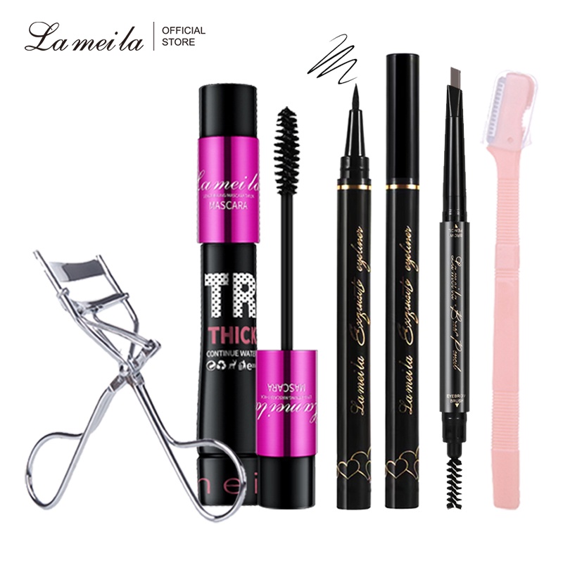 Lameila Makeup Set Mascara Eyeliner Eyebrow Knife Eyebrow Pencil