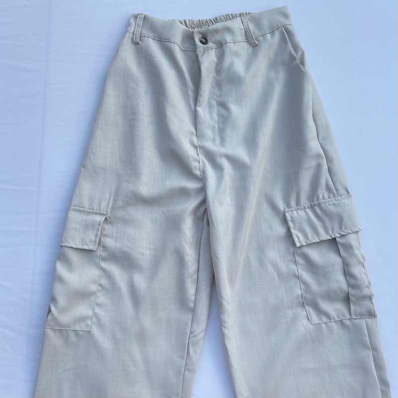 Highwaist Linen Cargo Pants• TIA_ngge | Shopee Philippines