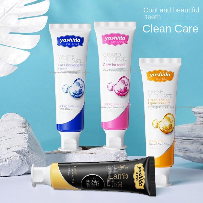 Baking soda bright tooth toothpaste oral cleaning care gums teeth mint