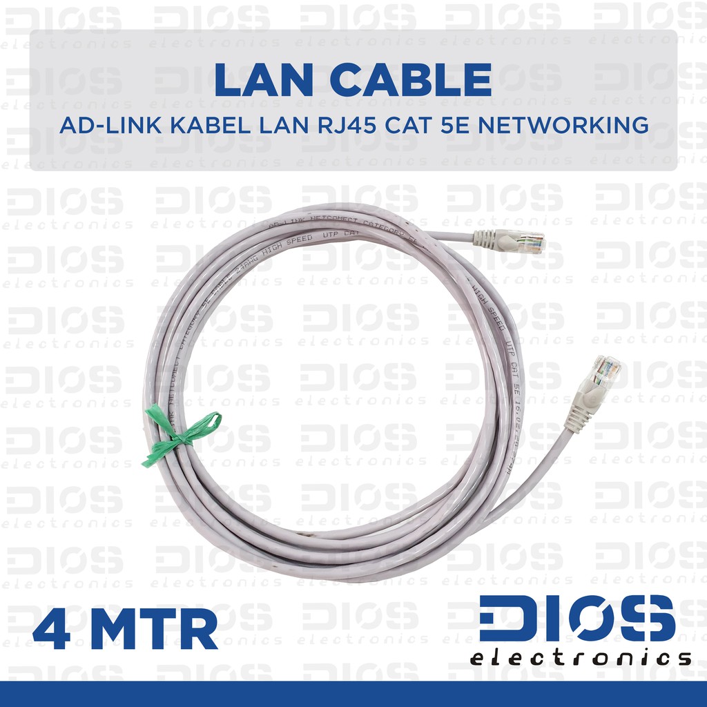 LAN Cable RJ45 Cat 5e UTP 4 Meter AD-LINK Networking Data Ready to Use ...