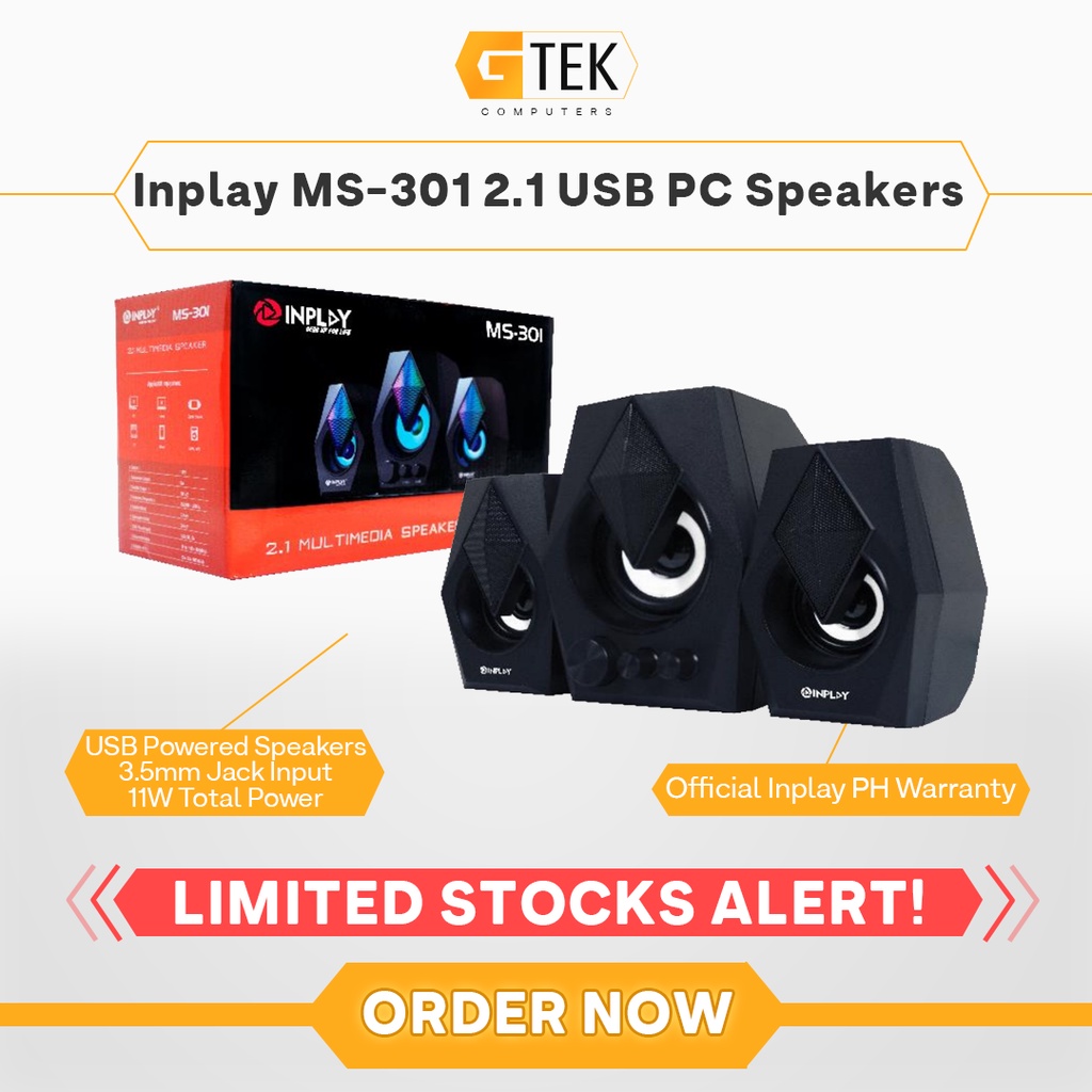 Inplay MS-301 2.1 USB Powered PC Speakers w/ Subwoofer 11W | Shopee ...