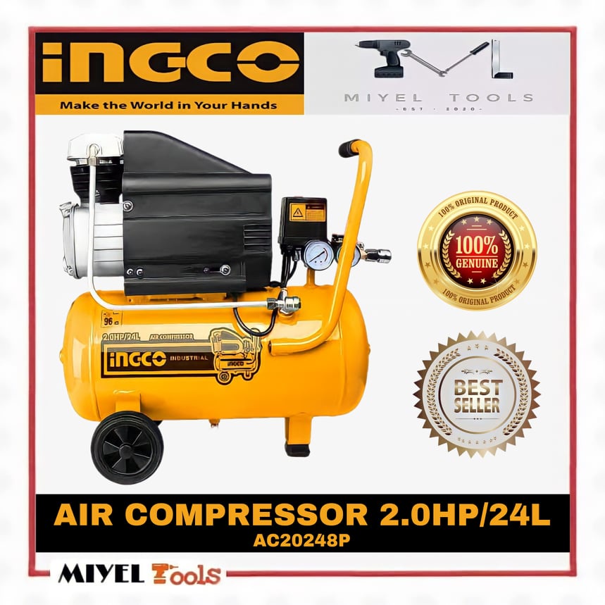 INGCO Industrial Air Compressor 2HP/24L (AC20248P) | Shopee Philippines