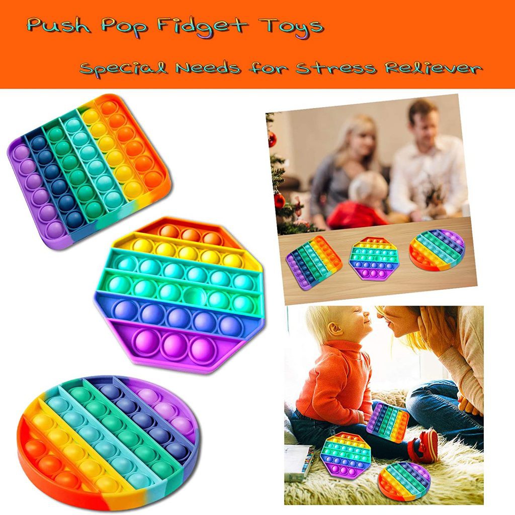 Pop It Push Pop Fidget ASSORTED DESIGN ( popsicle, pentagon and circle ...