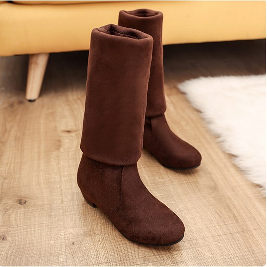 Suede Long Shoes For Snow 2021 Winter Boots For Women Flat