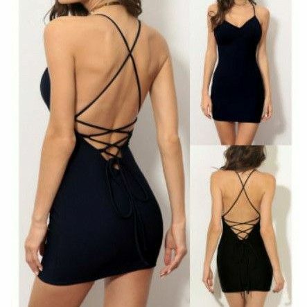 Sexy black backless outlet dress