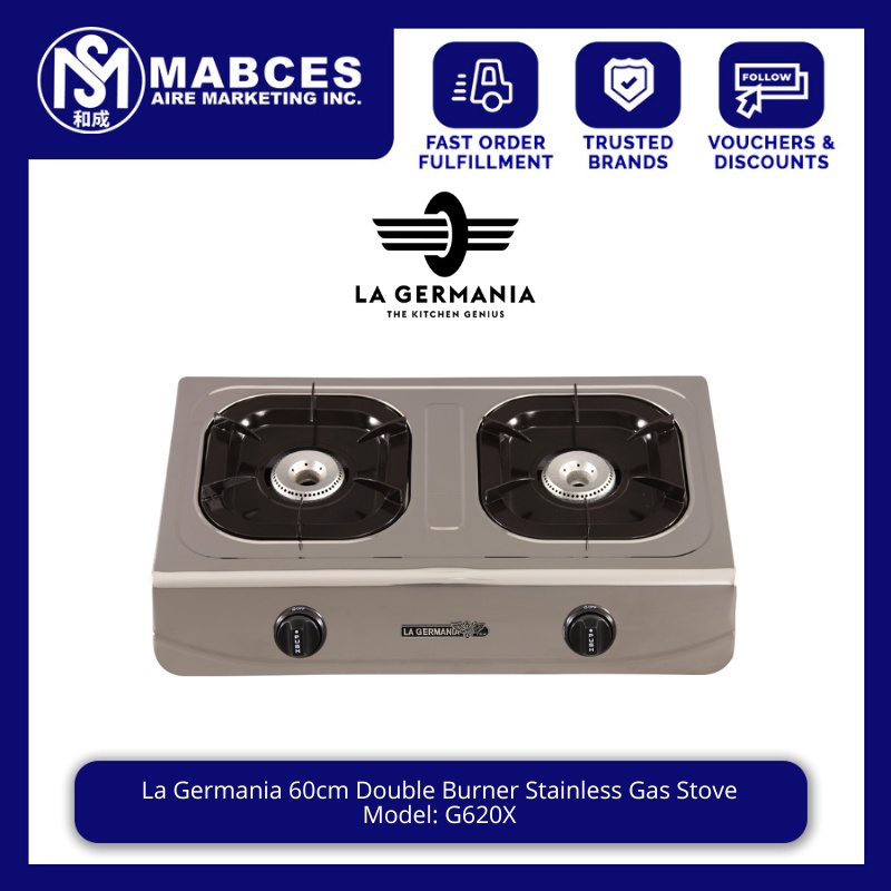 La Germania 60cm Double Burner Stainless Gas Stove G620X Shopee
