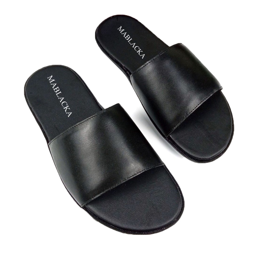 Male leather slipper MABLACKA-M26 | Shopee Philippines