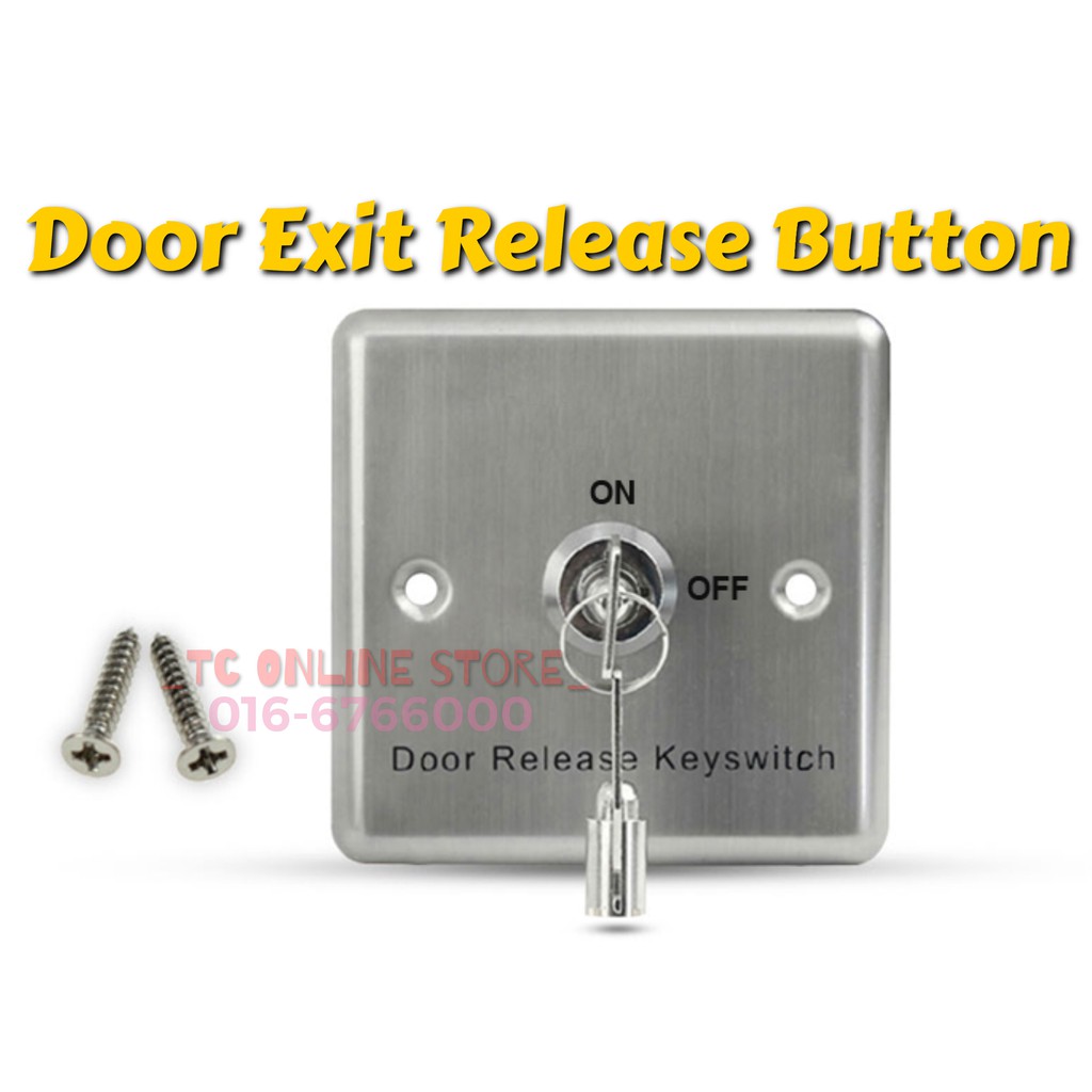 Door Exit Release Button with Keys Stainless Steel for Door Access ...