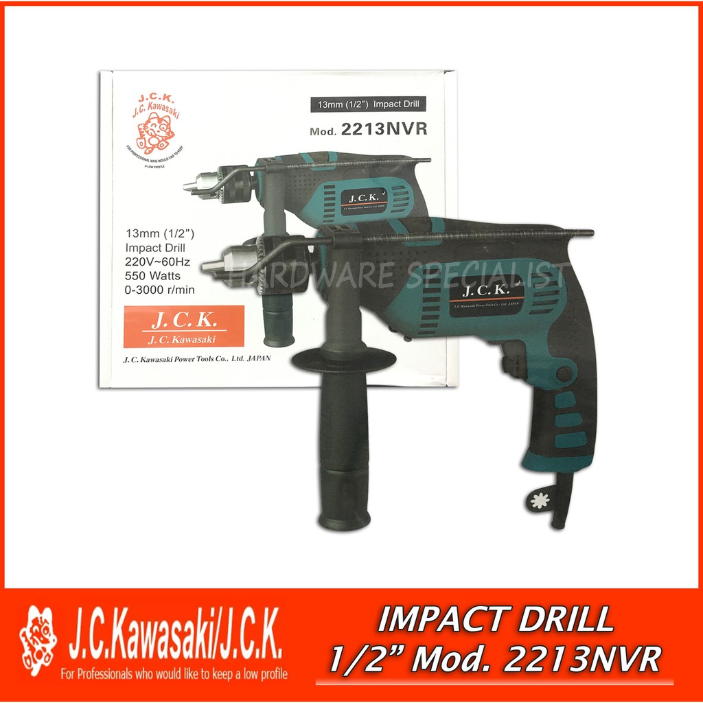Jc Kawasaki Impact Drill 1/2" 13mm Mod. 2213NVR Original Authentic