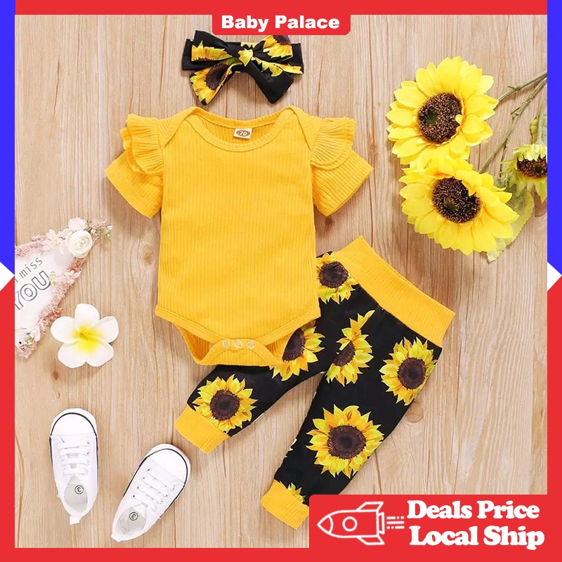 Sunflower outfits for 1 year old sales