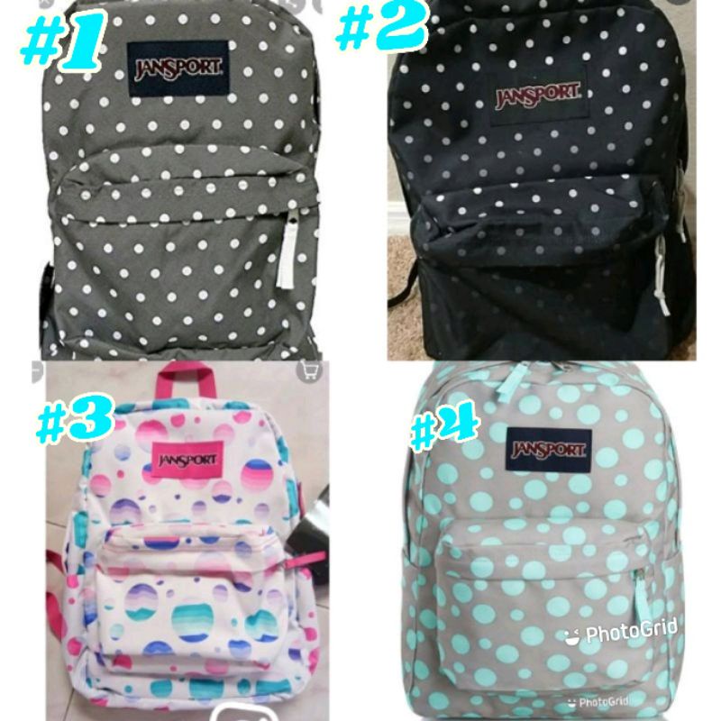 Jansport gold outlet polka dot backpack