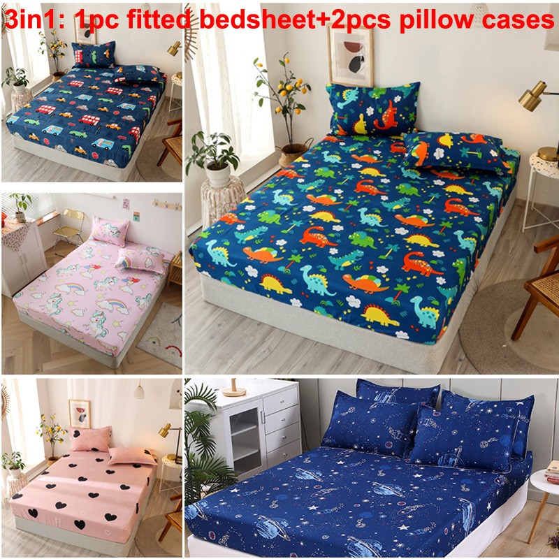 Bedsheet Dinosaur Sapin Sa Higaan Single Fitted Bedsheet Super Single